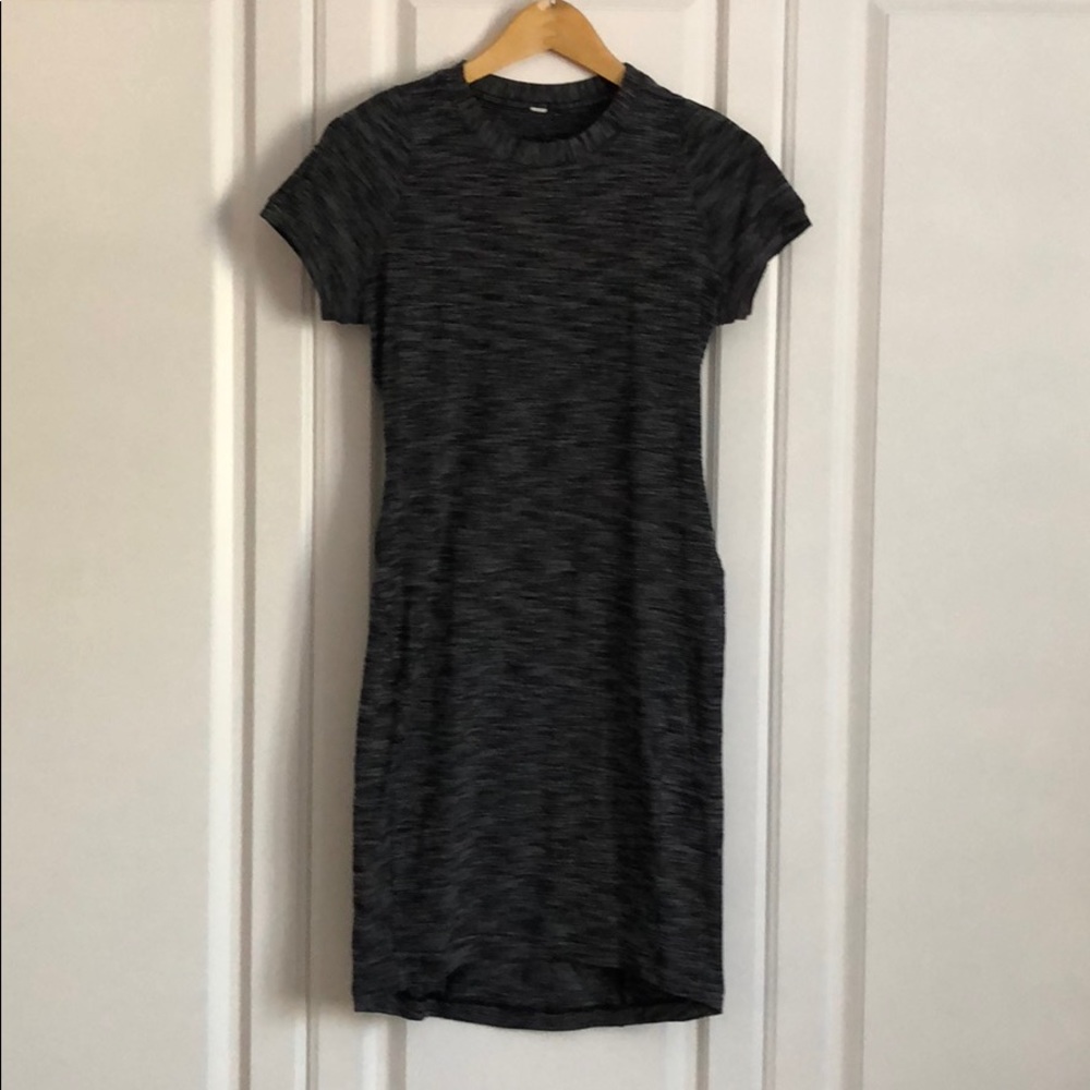 Lululemon Go Anywhere Jersey Knit Black/Grey Dress